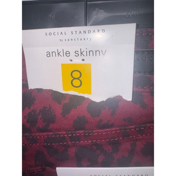 NWT Social Standard By Sanctuary Animal Print Leppard Ankle Skinny Jeans Size 8 - Picture 13 of 14